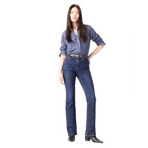 Levis 725 High Rise Bootcut Jeans in Lapis Dark Horse Sz 30x32